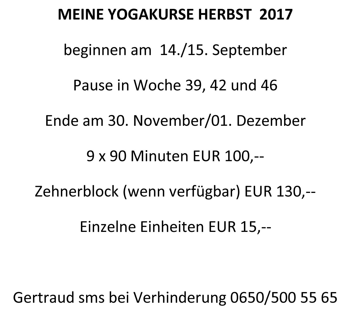 Vorschau Yoga Kurse Kuchl Herbst 2017 Kopie